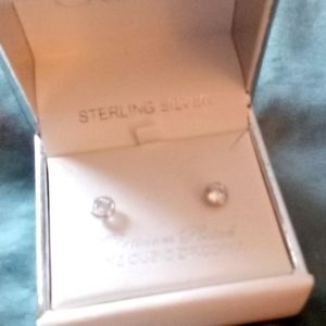 Sterling silver cubic zirconia studs